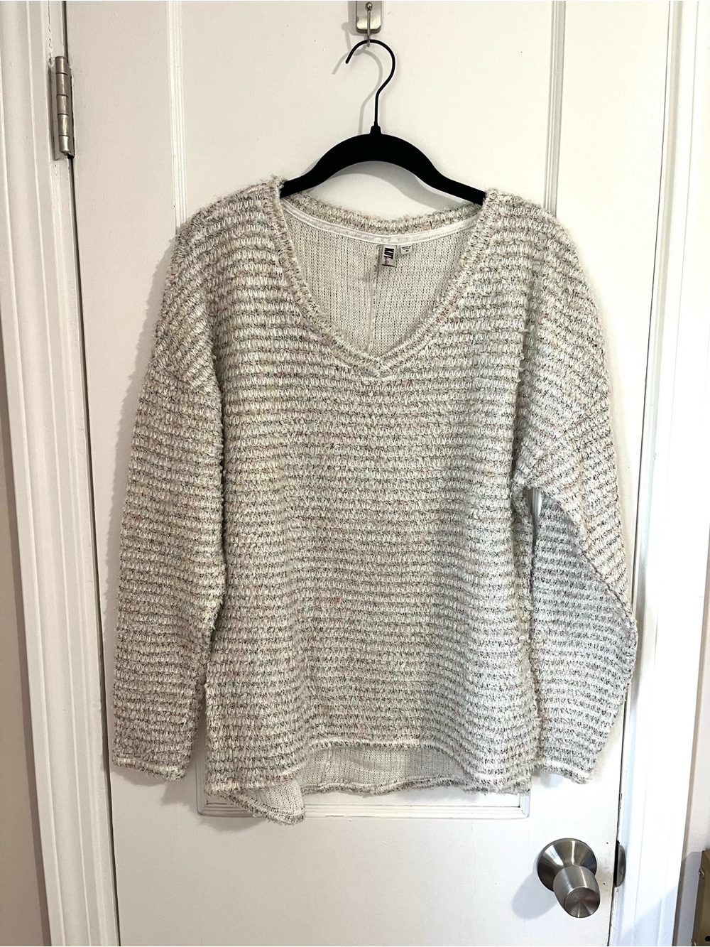 Kut from the Kloth Cream and Pastel V-Neck Sweater